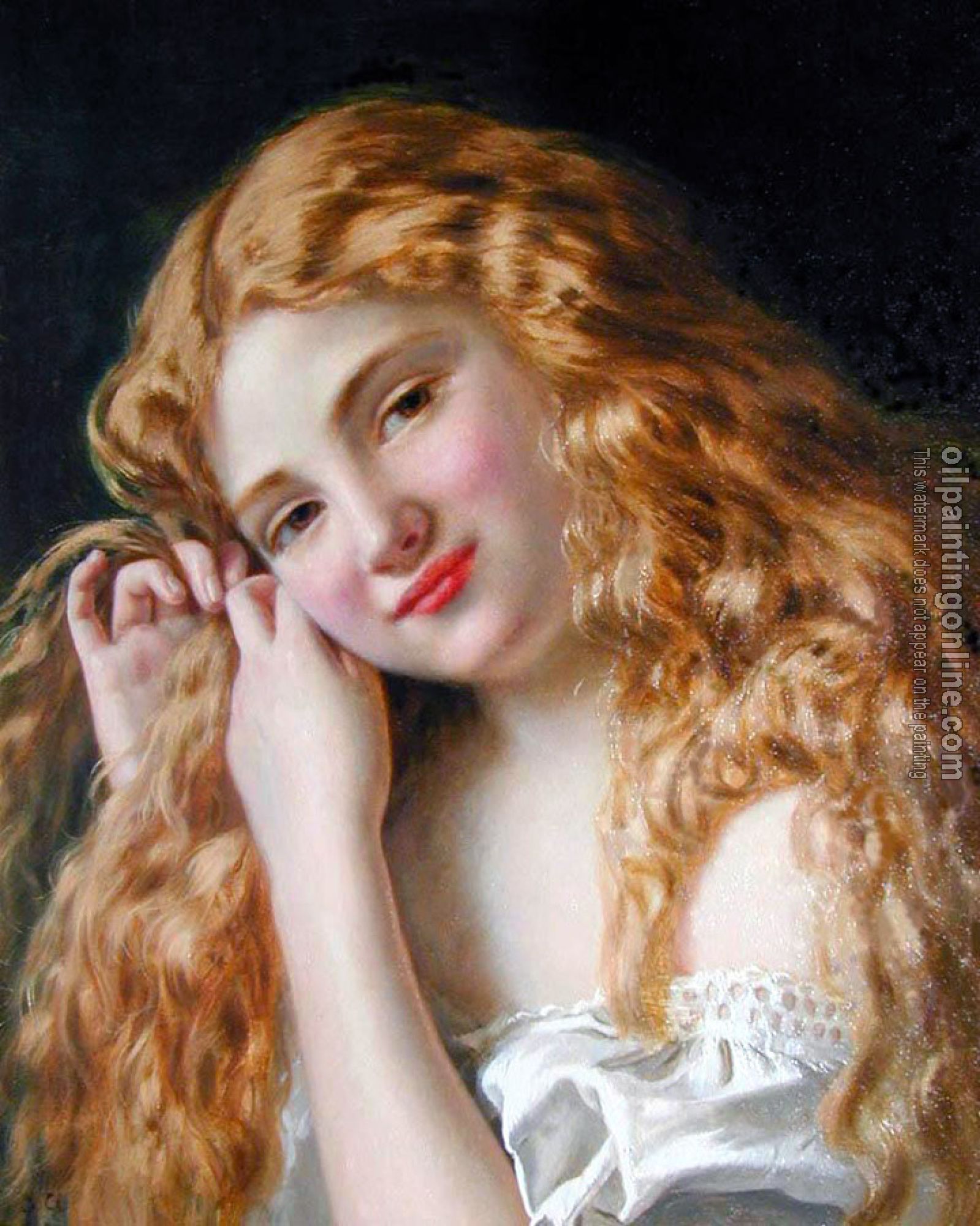 Anderson, Sophie Gengembre - Young Girl Fixing Her Hair